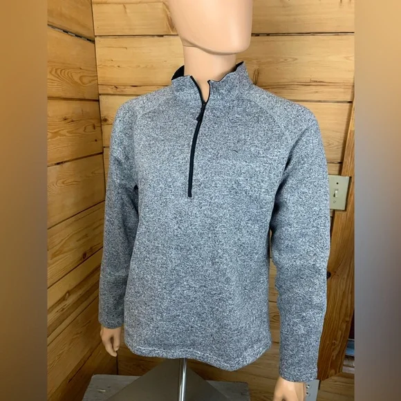 Snotek X-Series Fleece Men's Medium Heather Grey Zip-Up Sweater Ski Snowboard - Picture 2 of 11